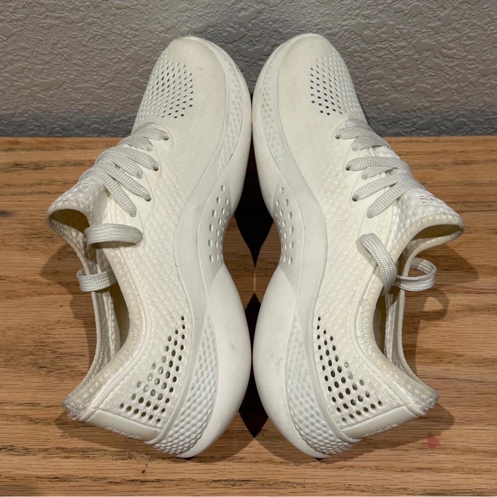 CROCS LiteRide Pacer Women's Lace Up Sneakers‎ Size 9 White - Picture 9 of 10
